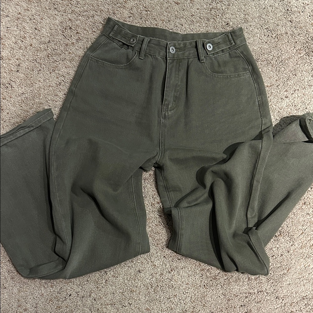 Commense Olive Wide Leg Jeans - Picture 5 of 6